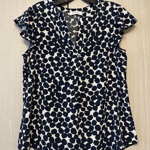 Calvin Klein Blue and White Polka Dot Blouse